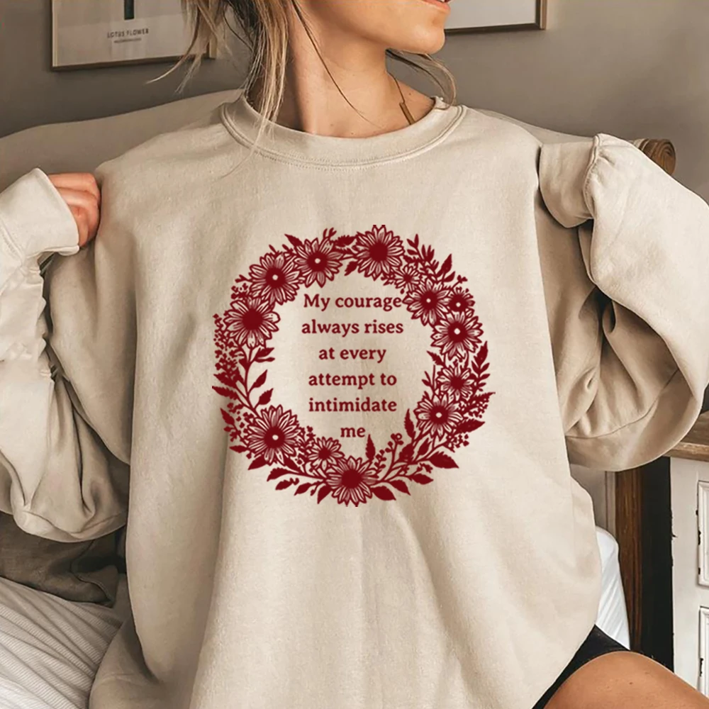 

Толстовка «Гордость и предубеждение» Джейн Остин Толстовка с капюшоном Феминистский подарок для любителей книг Мой мужество Всегда поднимает слоган Толстовки с круглым вырезом