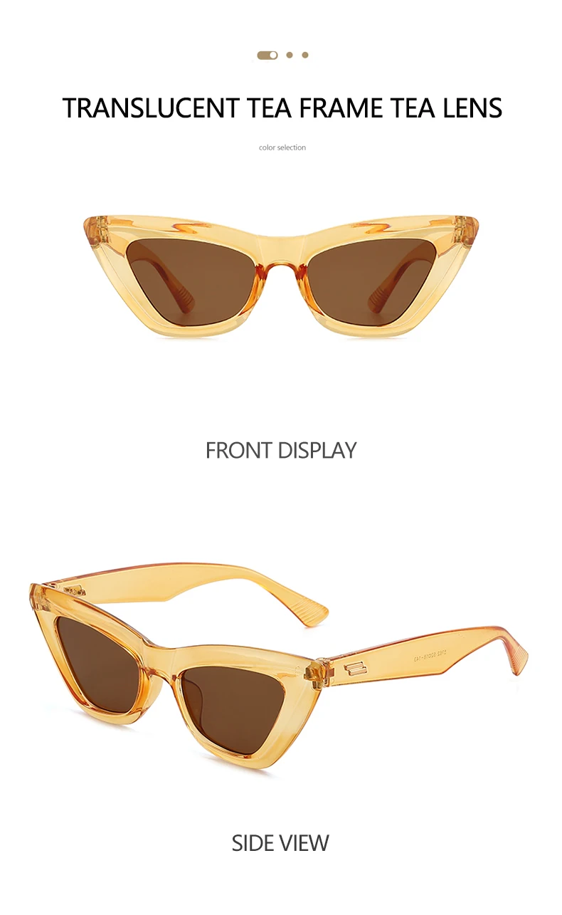 Neue Damen-Sonnenbrille mit Katzenohrenrahmen, prahlen Sie einen Vintage- und eleganten Stil. Die Katzenohr-Silhouette hilft, die Gesichtskonturen zu flachen 5262 – Detail 11