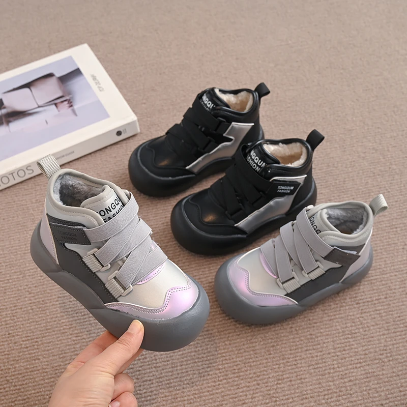 

2025 Children Warm Snow Boots Girls Winter Girls Children Thickened Faux Fur Comfortable and High Quality Cotton Boot