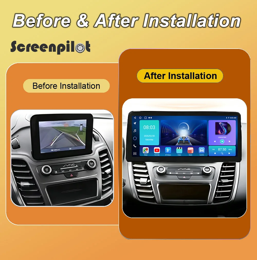 12.3'' Android 16 For Ford Transit Connect MK2 2019 2010 2011 2012 2013 2014 - 2023 2K QLED Car Radio Stereo Multimedia GPS 5G
