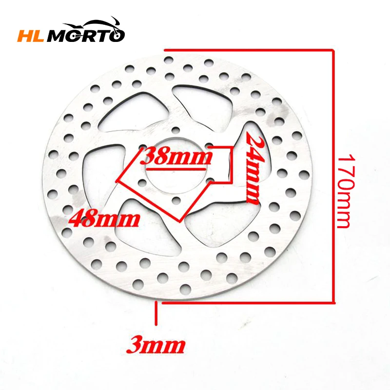 170mm Brake Disc Inner Hole 38mm For Chinese Electric Scooter E-Bike Electric Harley ATV Moped Go Kart Spare Parts