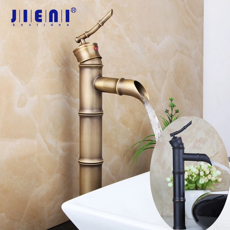 

JIENI Basin Faucet Bamboo Shape Design Bathroom Faucet European Deck Mounted Hot Cold Mixer Tap With Single Handle Single Hole