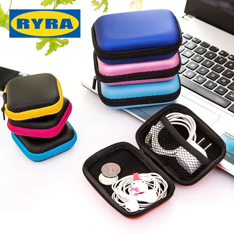 Mini Earphone Storage Boxes Bag Outdoor Travel Key Mobile Phone Data Cable Charger Storage Box Digital Home Small Item Storage