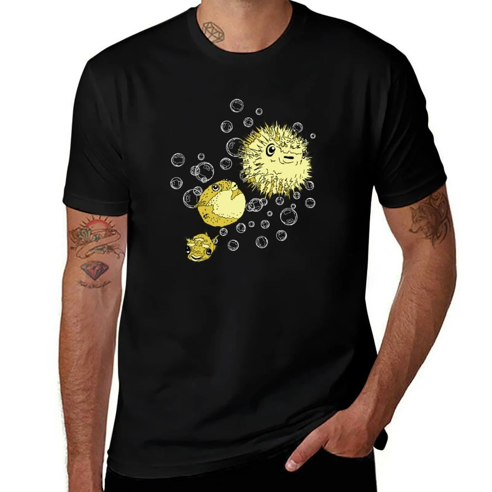 Puffer Fish Power T-Shirt Trendy Casual Short Sleeve Shirt