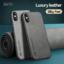 DECLAREYAO Original Luxury Light Slim Suede Leather Hard Coque For iPhone X Xs Max XR Phone Case Cover Shockproof Soft Frame