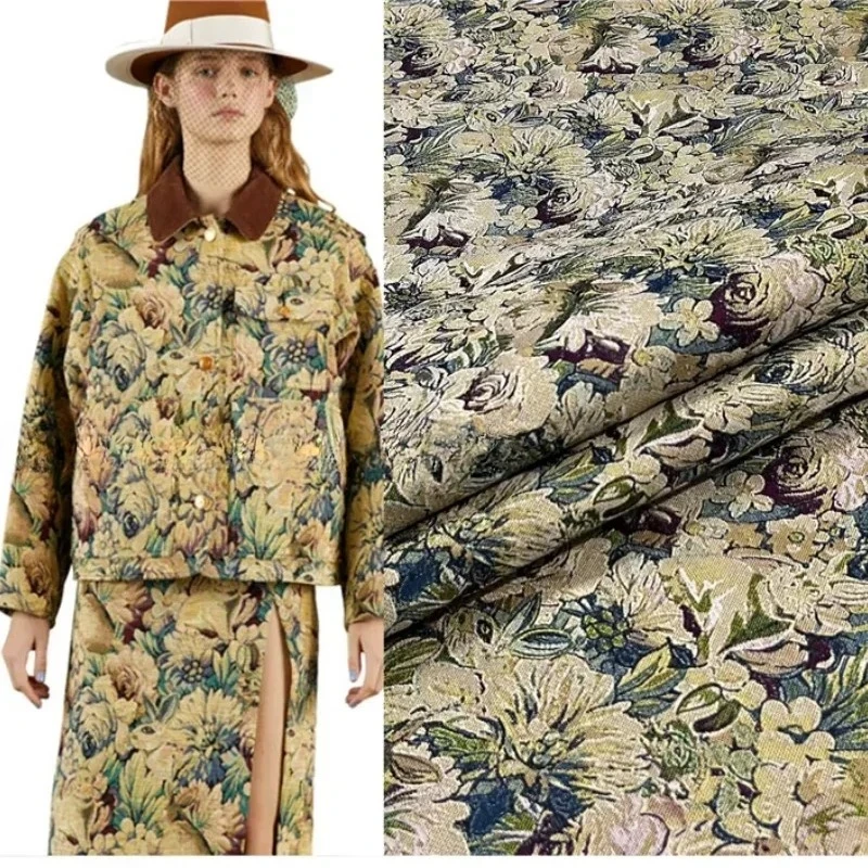 

Yarn Dyed Jacquard Brocade Fabric Elegant Cartoon Rabbit Dress Windbreaker Jacket Fashion Material for Diy Sewing Per Meter