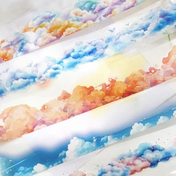 Journal GO 5x200cm Colored Cloud Themed Tape Sticker Decorative Scrapbooking Phone Case Diary Art Korean Masking Tape Stationery