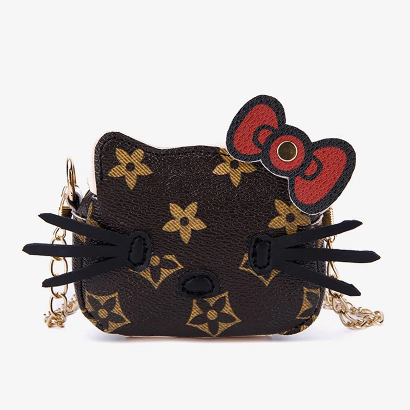 Sanurgente Hello Kitty-Petit sac de dessin animé classique pour filles, porte-monnaie externe portable, polyvalent, vintage, à la mode, cadeaux d'anniversaire