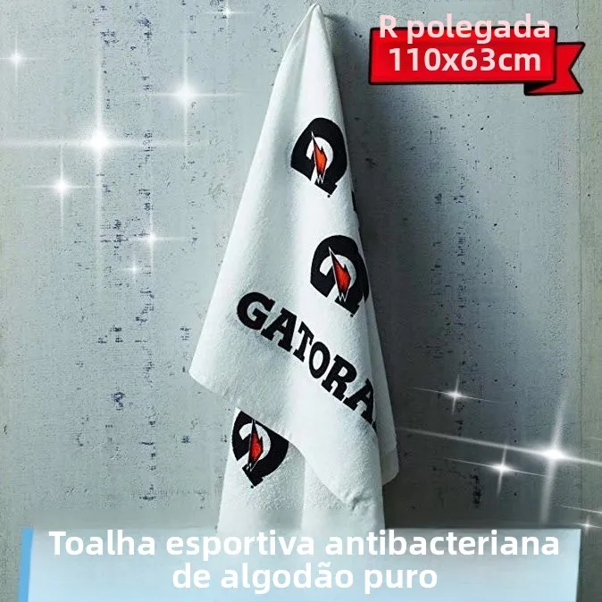 Toalha Esportiva Colorida de Aodão Puro ande Toalha de Banho para Suor Basquete Natação Equipamento de Fitn Badminton ...