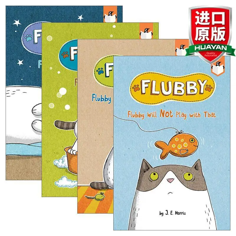 

Flubby Big Lazy Cat Filobi 4 volumes, Langdon Bridge small book, children's picture book cat