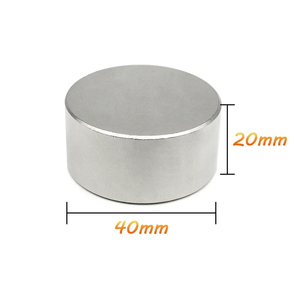 40x20 mm Thick Rare Earth Neodymium Magnet 40x20mm Big Strong Round Magnets N35 Permanent Disc Search Magnet 40X20