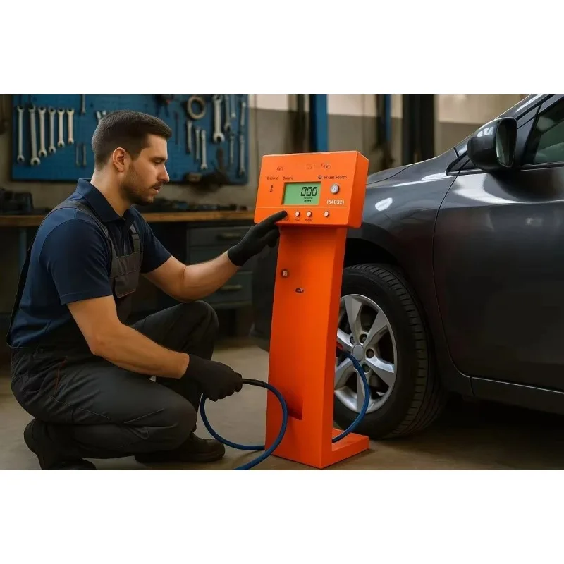 Various Tyres Suitable Vertical Full Automatic Tyre Inflator Easy Install Pressure Digital Display Made Durable Plastic