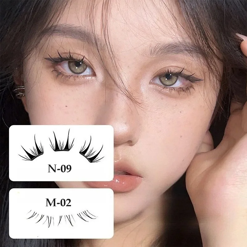 Colla per ciglia liquide Ciglia finte ultrasottili Ciglia Manga Noglue Cluster di ciglia segmentate Ciglia individuali fai-da-te