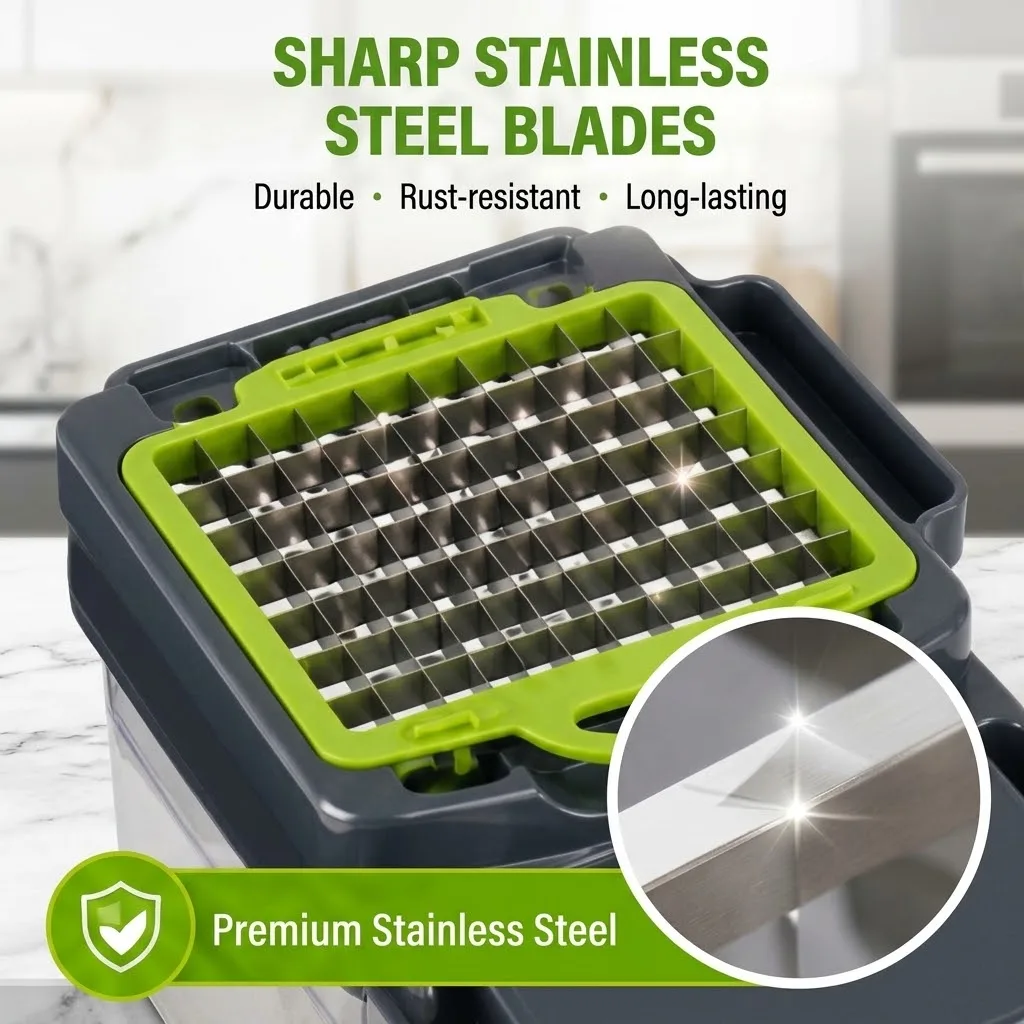 Vegetable Prep Cutter with Multiple Blades, Slicer, Julienne & Dicer for Potato, Carrot, Cucumber and More