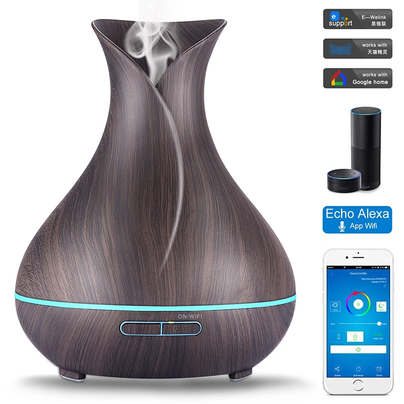 

Wholesale with Wifi Smart Control Essential Oil Ultrasonic Fragrance Aromatherapy 7 Color Light Home Hotel Aroma Diffuser