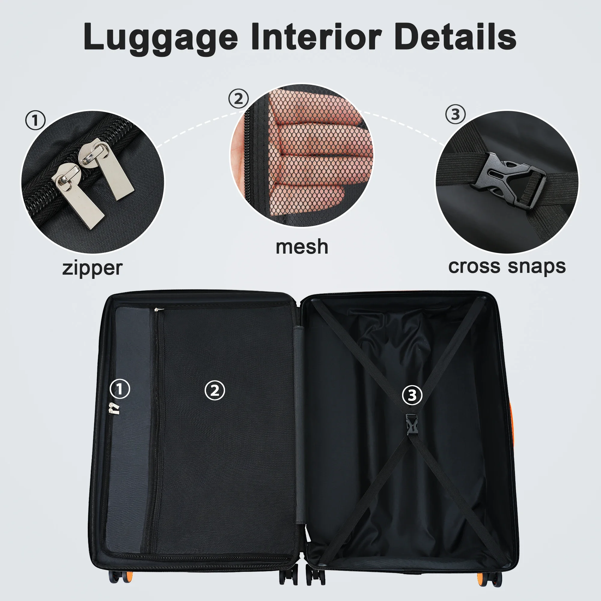 Valise spinner extensible légère avec serrure TSA, bagage rigide, 28 ", document d'abonnés