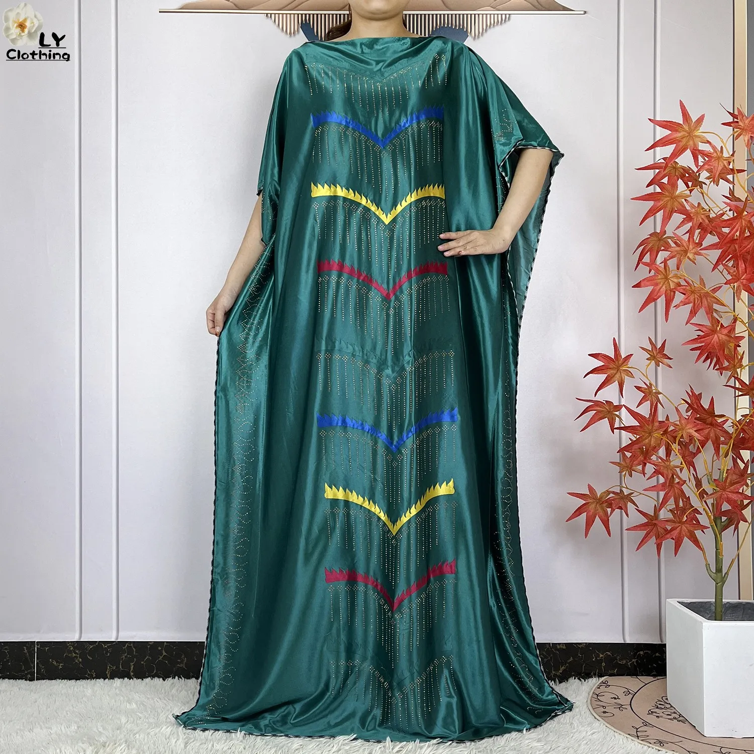 2024New style Muslim Prayer Clothing African Abaya Women Dress Diamond Loose Robe Dubai Woman Casual Clothing Islamic Clothing