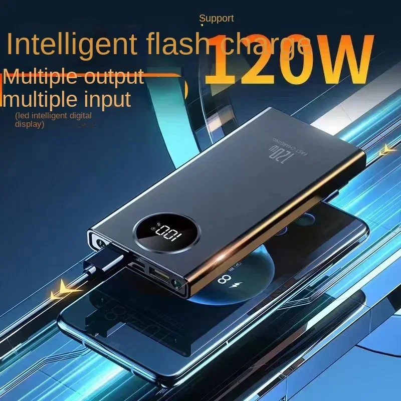 New 120W Power BankSuper Fast Charging 20000mah Ultralarge Capacity For Mobile Power External Battery For Iphone Xiaomi Samsung