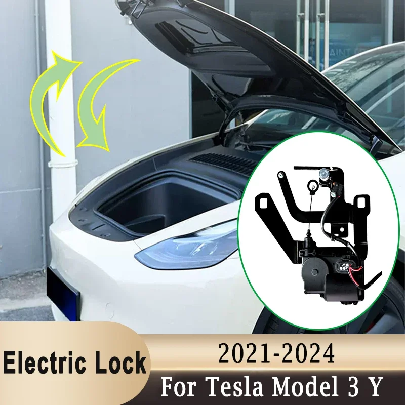 Front Trunk Electric Suction Lock for Tesla Model Y / 3 / 3 Highland Frunk Spare Box Soft Closing Automatic Adsorption Closer