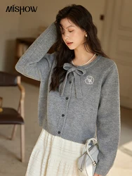 MISHOW Sweater Cardigan Women Wool Knit Jacket Long Sleeve Outer 2024 Fall Winter Design Casual Single Breast Jacket MXD36Z1018