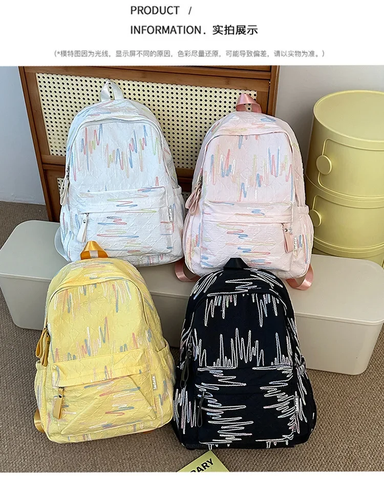 Mochilas de estilo Ins para chicas adolescentes, bolsos de hombro que combinan con todo, mochila escolar ligera de gran capacidad para estudiantes