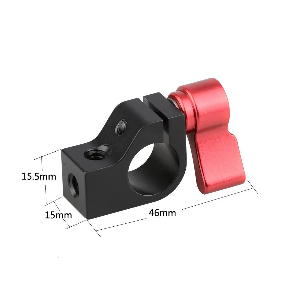 HDRIG 90-Degree Rod Rig Adapter Clamp (Black, 2-Piece) with Two Holes for DSLR Photo Studio Accessories