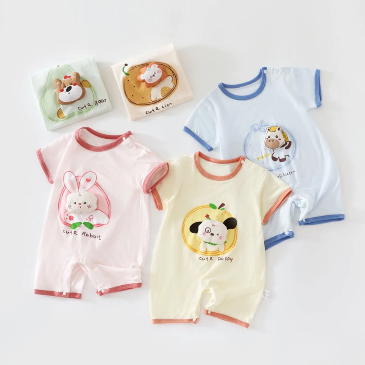 

Летний легкий комбинезон для младенцев 6-18 месяцев, из чистого хлопка, дышащий, милый, для мальчиков и девочек, на каждый день, гибкий, цельный комбинезон