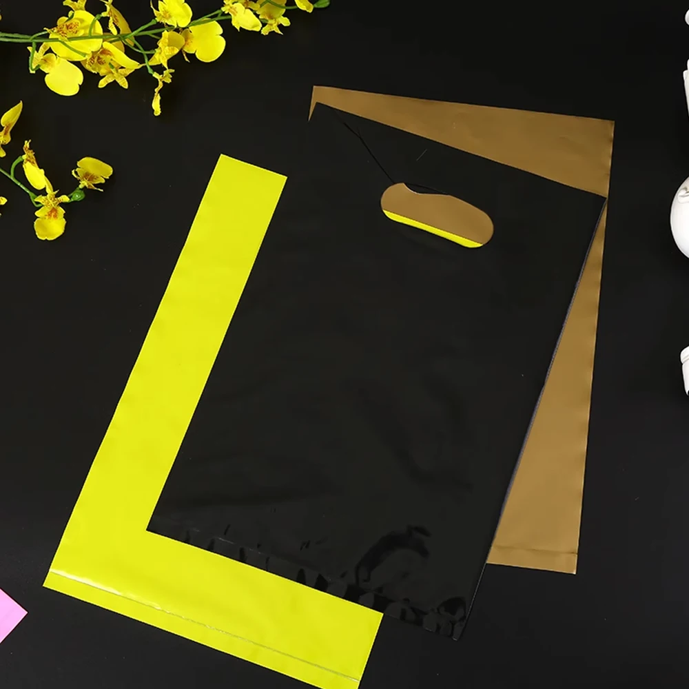 50/100 Stück Schmuck Kunststoff Einkaufstasche Hochzeit Geburtstag Gast Geschenkverpackung Boutique Shop Süßigkeiten Gebäck Geschäfte Organizer Beutel