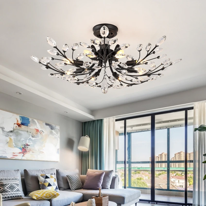 YUNYI Modern Ceiling Chandeliers Warm Lighting Lamp Luxury Living Room Hotel Cheap Crystal Pendant Dining room Chandelier Lights