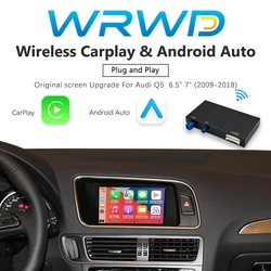 WRWD NEW Wireless CarPlay Android Auto Interface For Audi 2009-2018 Q5 6.5-7 Inch Screen Original Car Upgrade CarPlay Functions