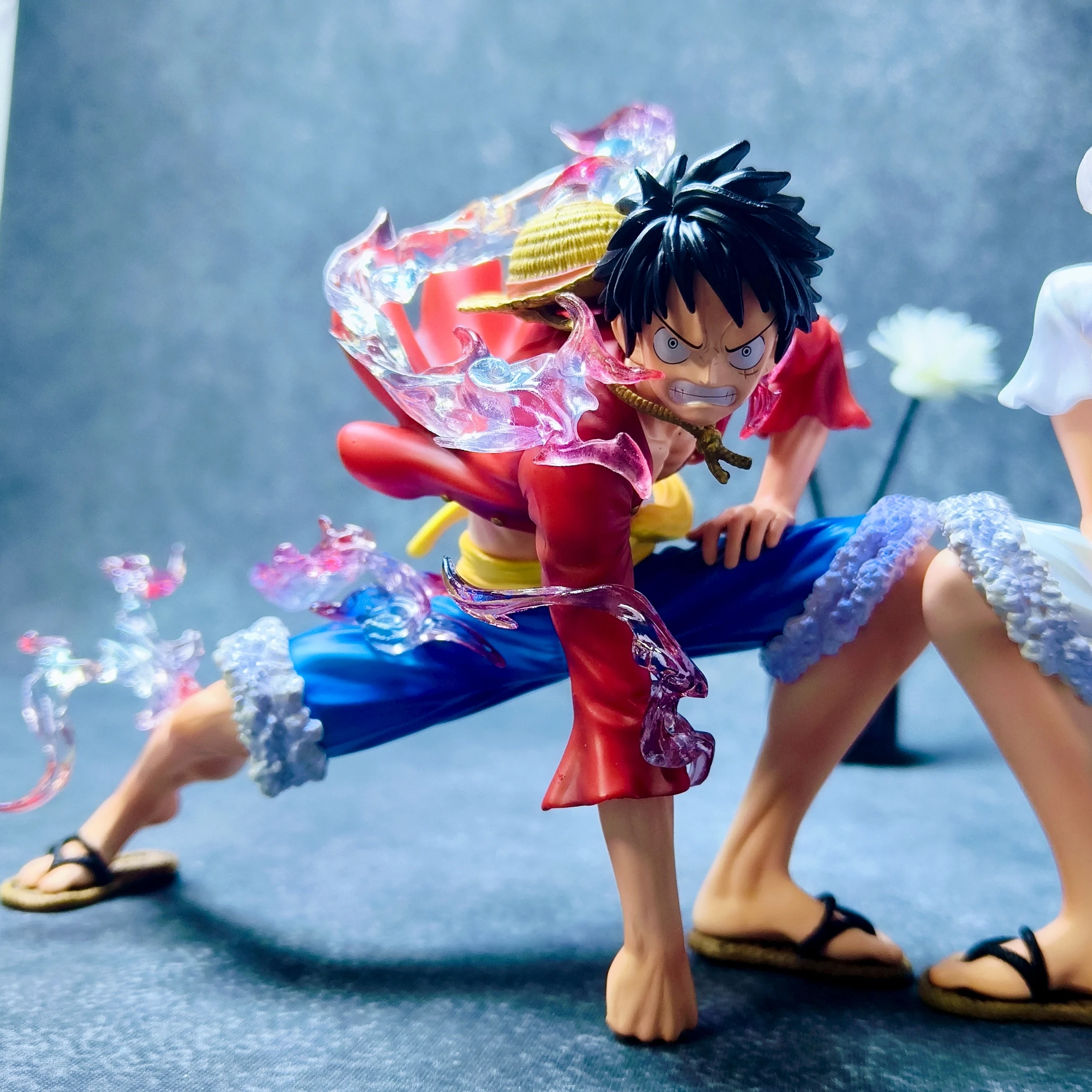 Anime One Piece 15cm Eightfold Mirror Luffy Fifth Gear Nika Luffy Squatting PVC Figure Model Toys Ornaments Statue Gift