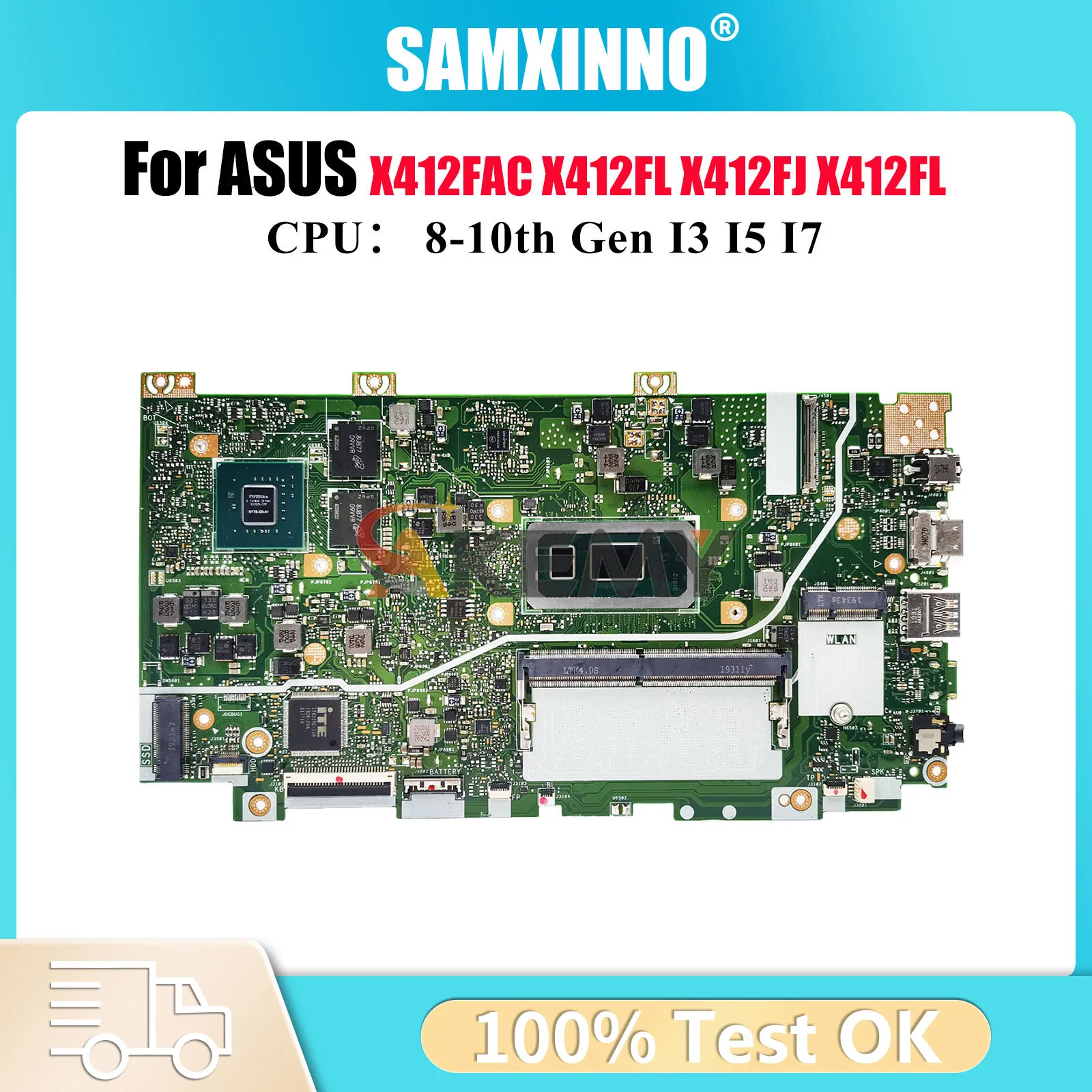 

X412FL Материнская плата для ноутбука ASUS X412FJC X412FLC V4000U X412FAC Y4200U R424F X412F X412FLG V4000F Материнская плата с процессором I3 I5 I7