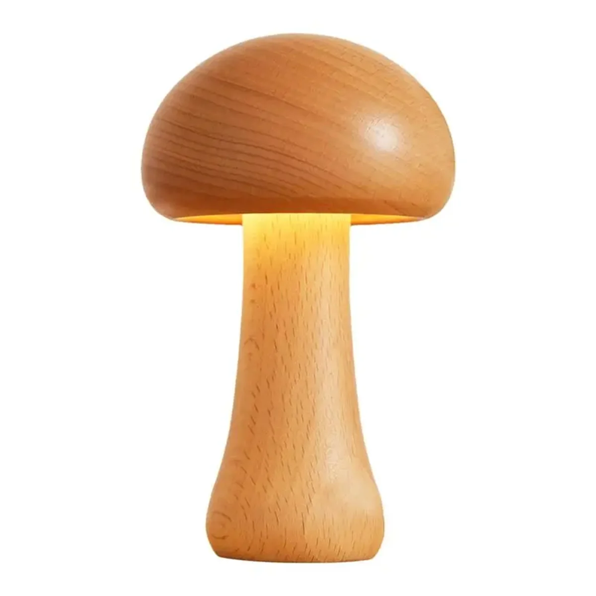 Mushroom Touch Lamp Kids Nightlight Table Lamp Wooden Desk Lamp LED Lights Ambient Lighting Night Lights Rechargeable