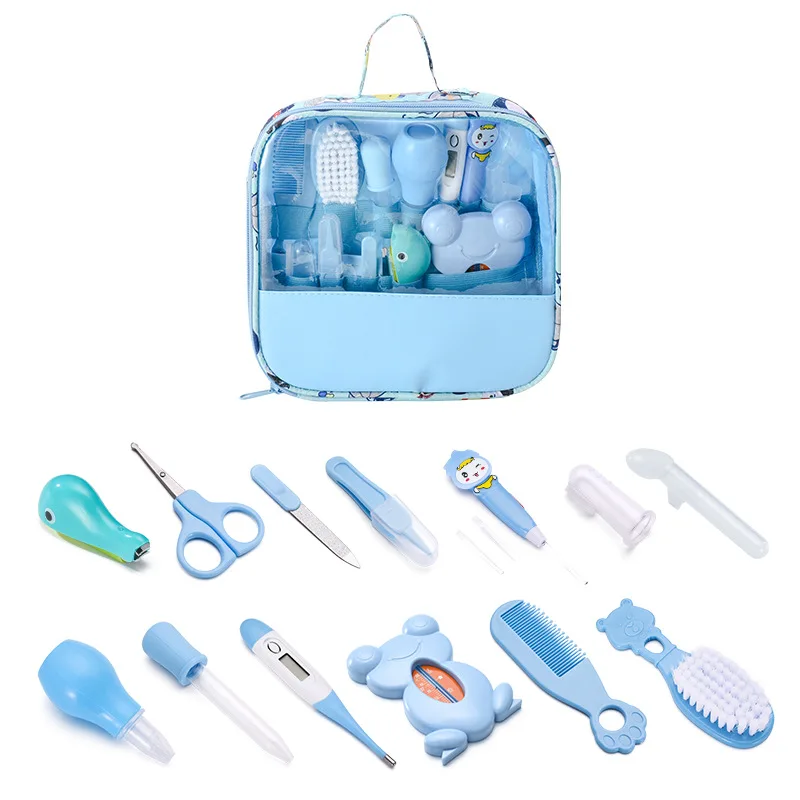 13pcs/Set Newborn Baby Kids Nail Hair Health Care Thermometer Grooming Brush Kit Care Baby Essentials Newborn nail clippers Comb