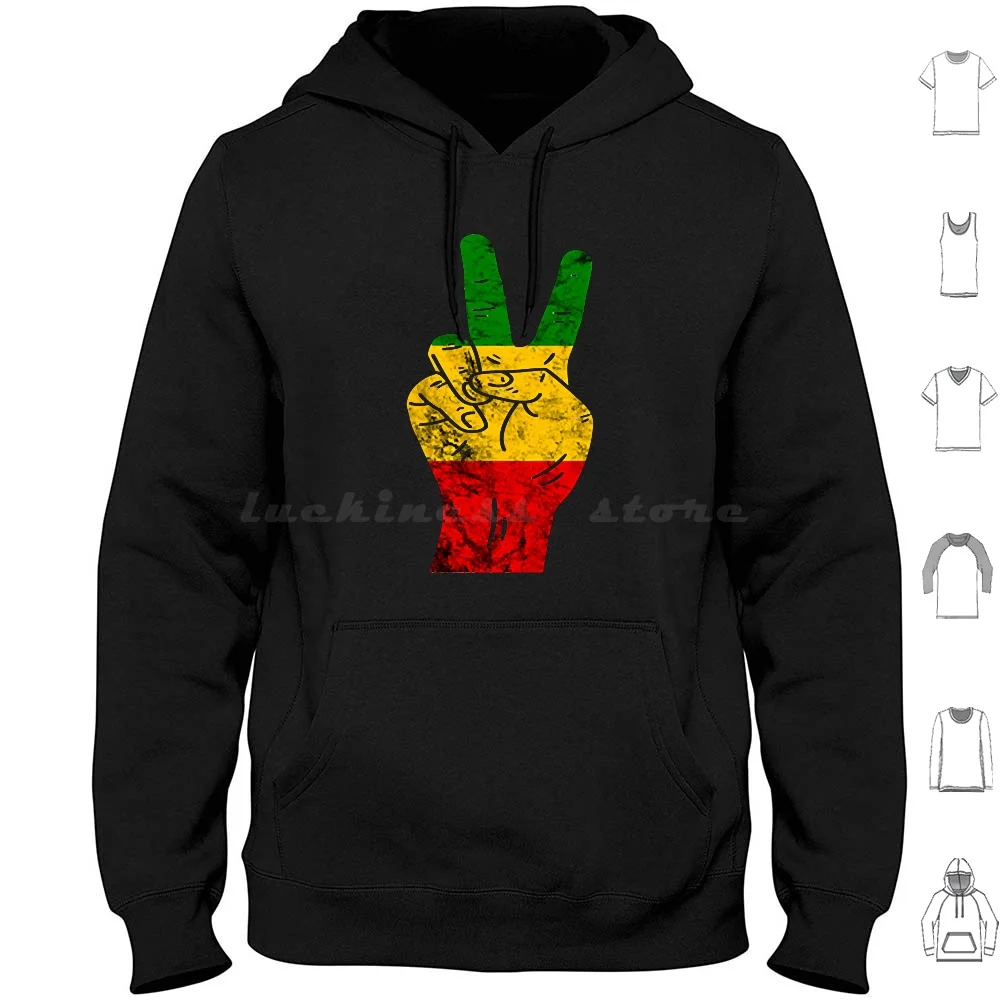 Rasta Reggae Peace Jamaican Hippie Pride Rastafari Hoodies Long Sleeve Rasta Reggae Peace Jamaican Hippie Pride