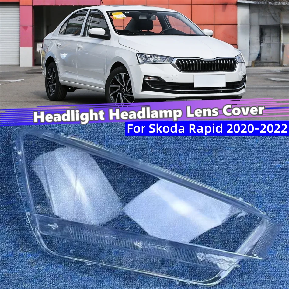 

For Skoda Rapid 2020 2021 2022 Car Acccessories Lampcover Caps Headlamp Cover Shade Car Front Headlight Lens Cover Lights Shell