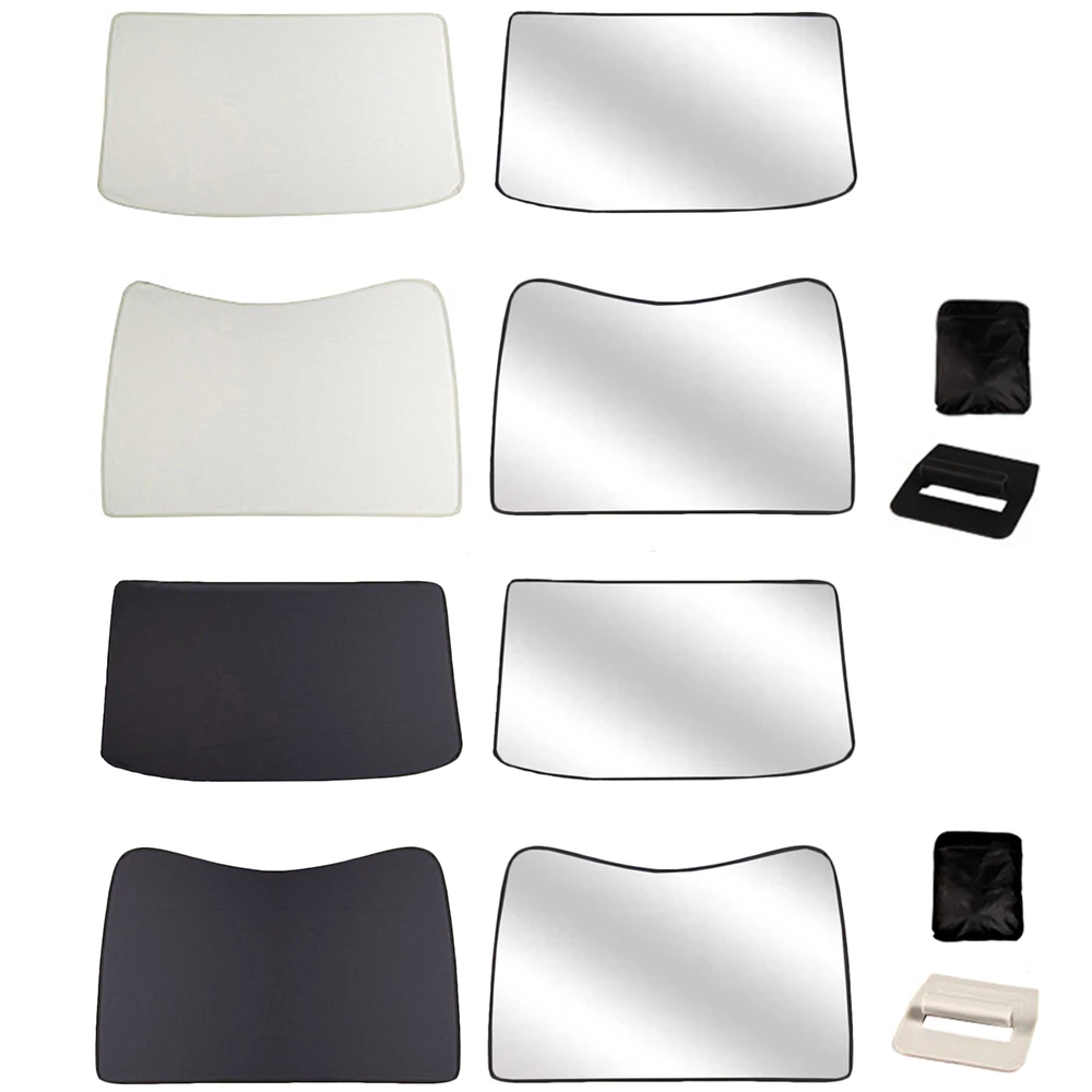 

Fit for Tesla Model 3 Fibre Mesh & Silver Coated Fiber Blackout Fabric Sunroof Shade with Thermally Fused Steel Frame