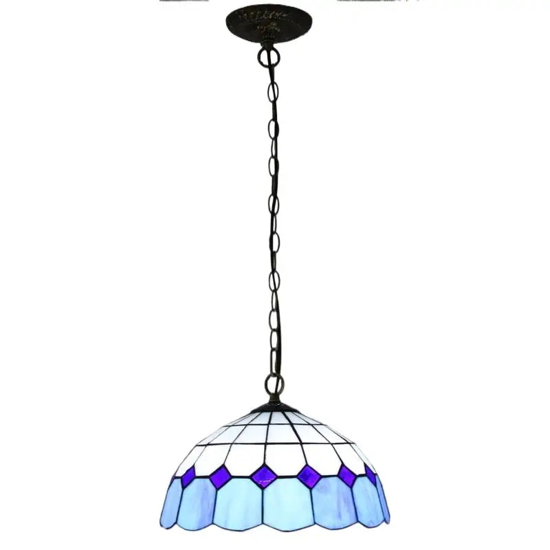 Blue Fashion Style Mediterranean Bedroom Balcony Single Head Pendant Modern Minimalist Glass Dining 1232C