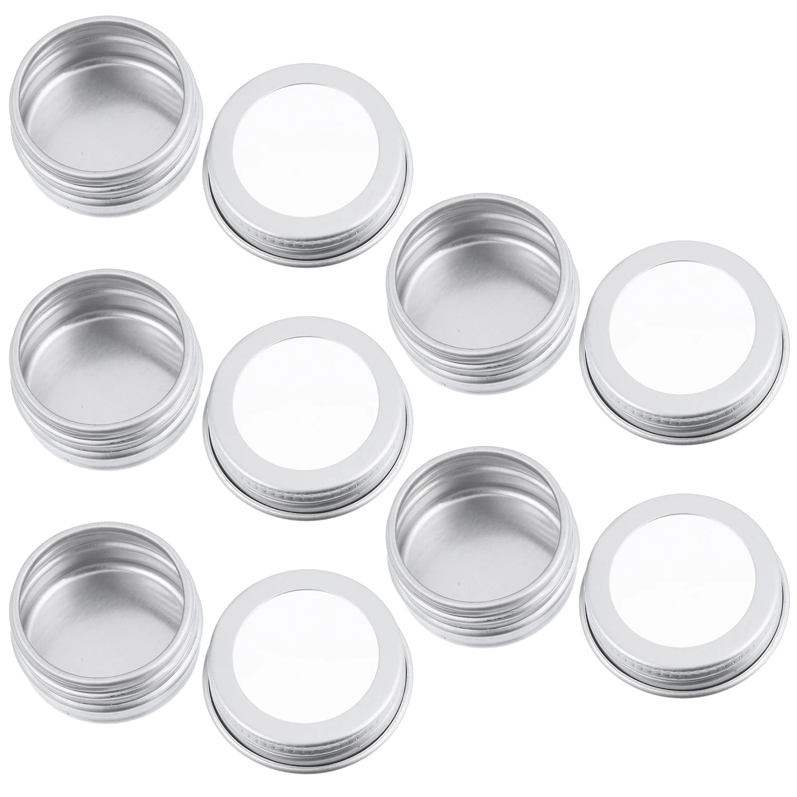 

15Pcs Aluminum Refillable Jar Small Clear Screw Lid Storage Containers Travel Cream Makeup Ointment Mini Containers