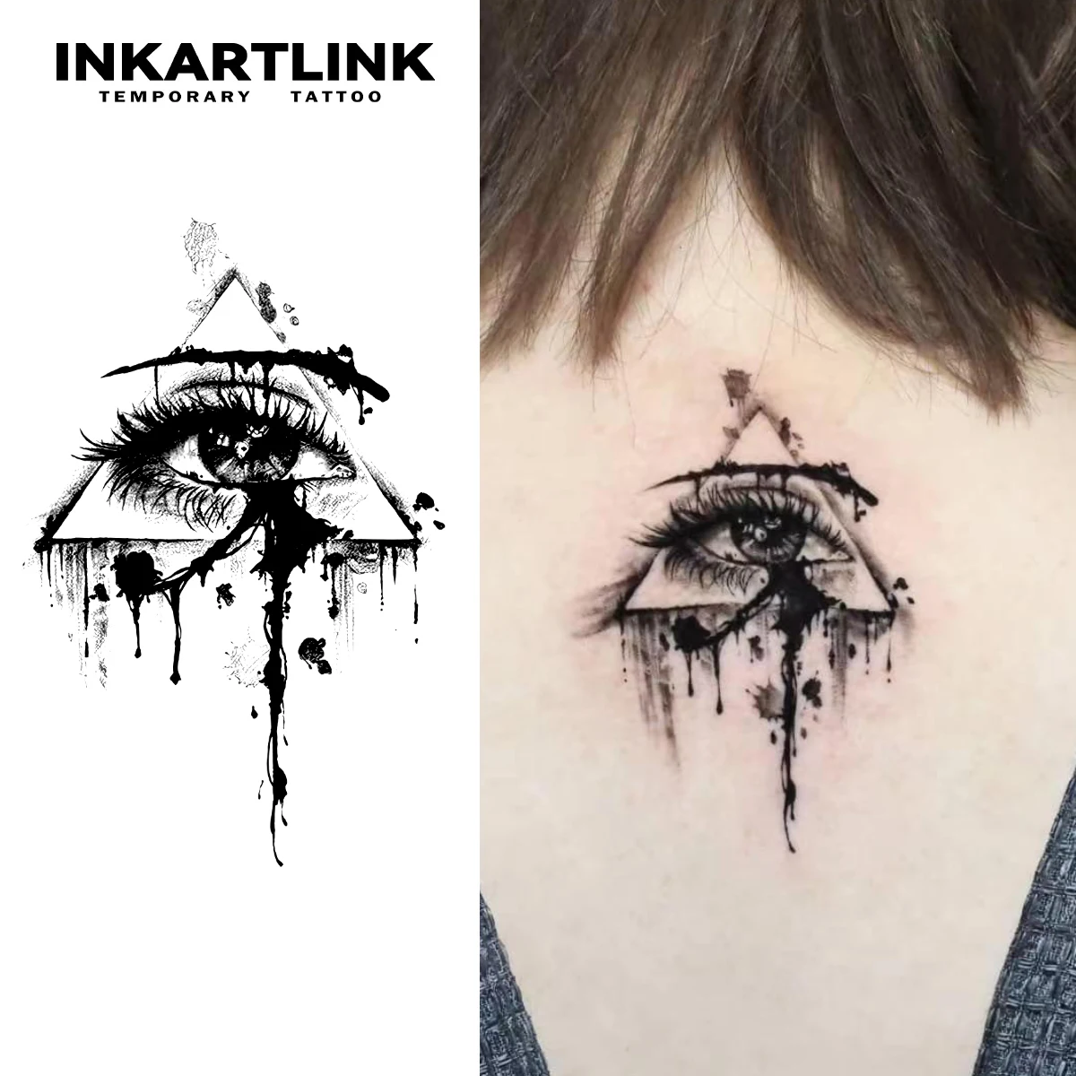 ملصق وشم مؤقت للعين، وشم سحري مقاوم للماء، وشم مزيف يدوم حتى 15 يومًا، وشم شبه دائم #1