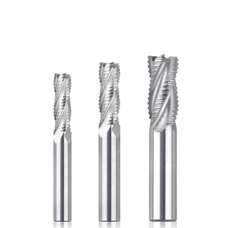 ROMTIC High-speed Steel 4-Flute Rough Endmill For Aluminum CNC Mechanical Machining Center Milling Cutter Tools