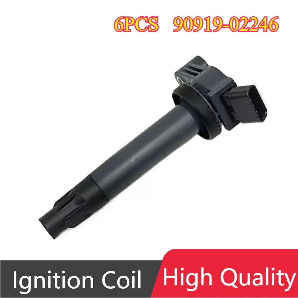 

6Pcs 90919-02246 9091902246 90080-19025 UF430 Ignition Coil For Toyota Camry Highlander Sienna Solara Lexus ES330 RX330 RX400h