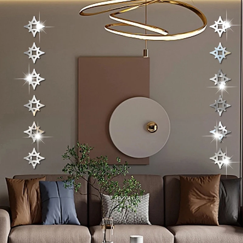 3D Mirror Wall Sticker Acrylic Decorative Gold Silver for Background Wall Ceiling Edge Strip Living Room Home Wall Decor