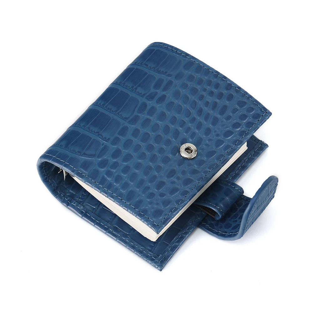 New Genuine Leather Lychee Pattern/crocodile Pattern A9 Binder Notebook Portable Diary Hand Account Wallet Card Bag