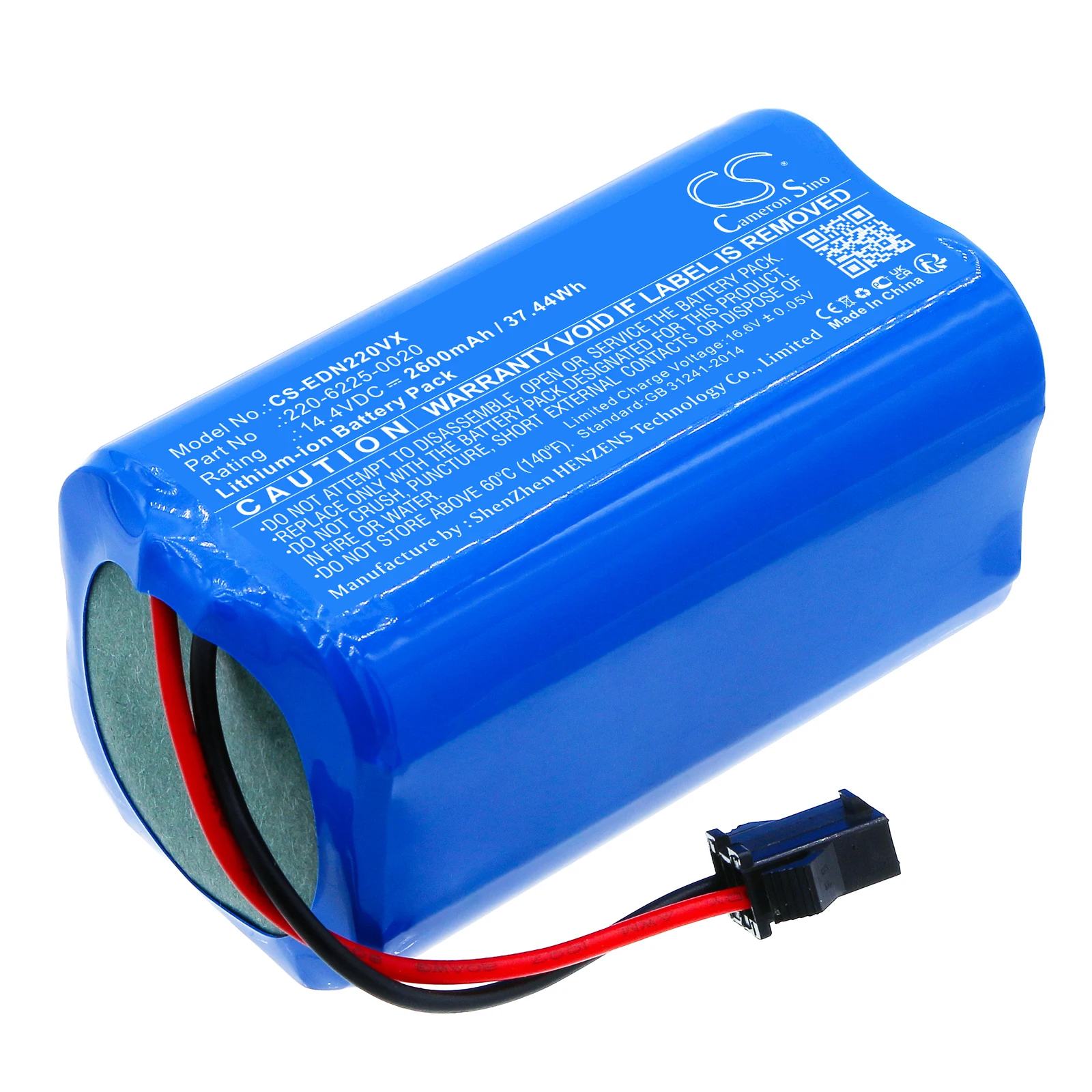 

Vacuum Battery For Ecovacs D83 ECOMB83 DGN22 22-11 Deebot U2 U2 Pro 220-6225-0020 -6225-0021 NR18650 M26-4S1P-1 2600mAh/ 3350mAh