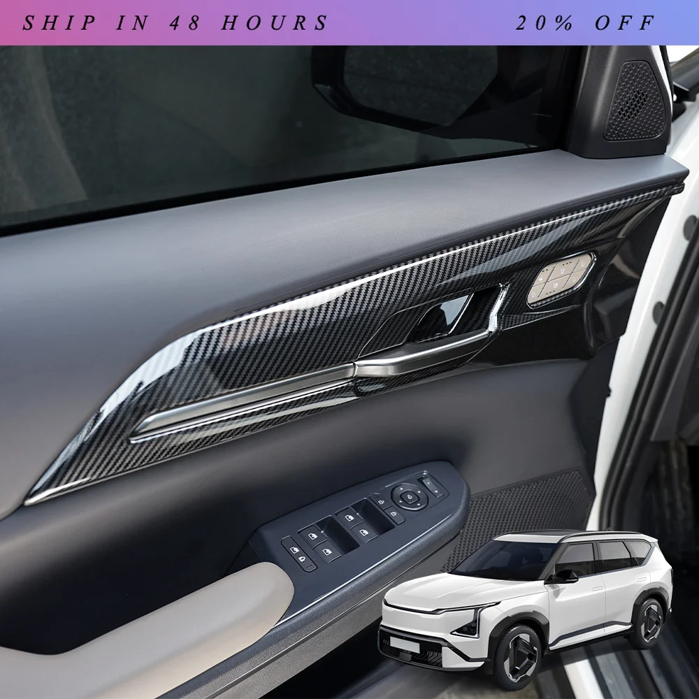 IOSN For Kia EV5 2024-2025 ABS 4Pcs Car Inner Door Handle Frame Cover Interior Mouldings Decoration Accessories LHD
