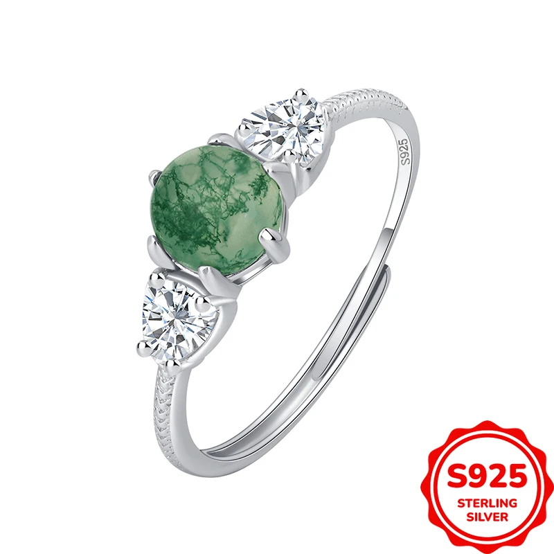 

Натуральное и универсальное женское персонализированное кольцо из серебра S925 с зеленым камнем