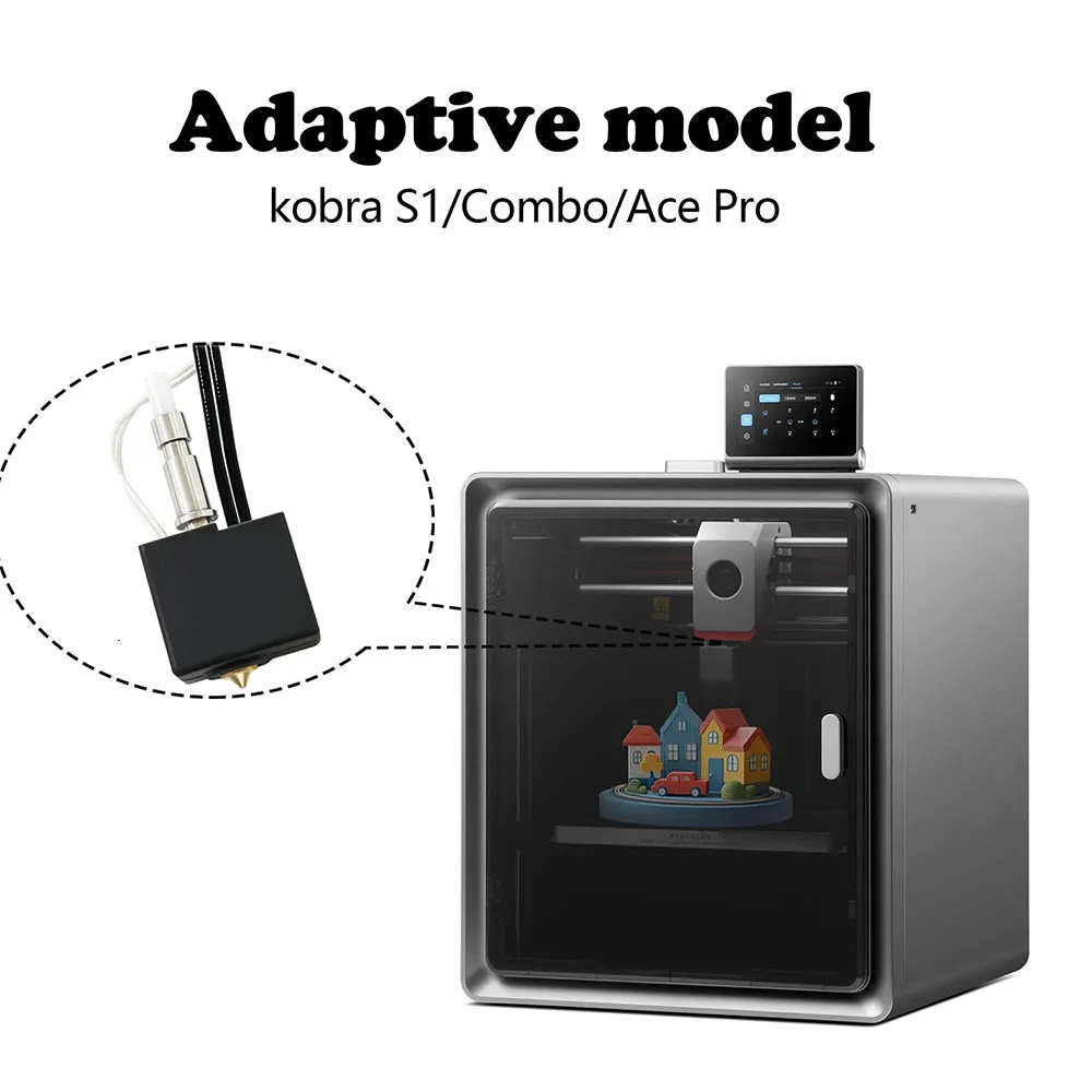 HzdaDeve 0.2 0.4 0.6 0.8 มม. หัวฉีดแข็ง Hotend สําหรับ Kobra S1/S1C Extruder Kit Hot End