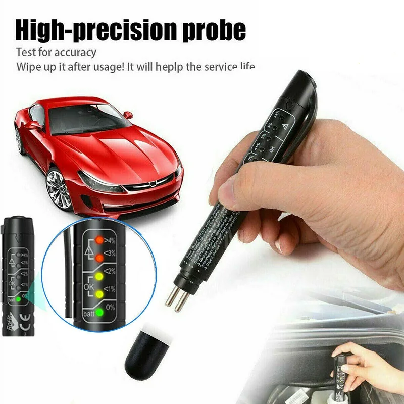 Car Brake Fluid Tester Diagnostic Tools 5 Leds Brake Fluid Testing Accurate Oil Quality Digital Vehicle Auto Automotive Test