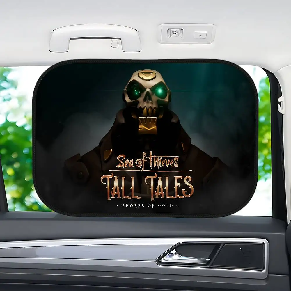 S-Sea Of T-Thieves شعار مظلة السيارة نافذة الذاتي فتيلة العزل الحراري داخل الامتزاز الكهروستاتيكي ستارة جانبية للسيارة